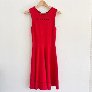 Issa London | Red Fit & Flare Circle Dress Sweater